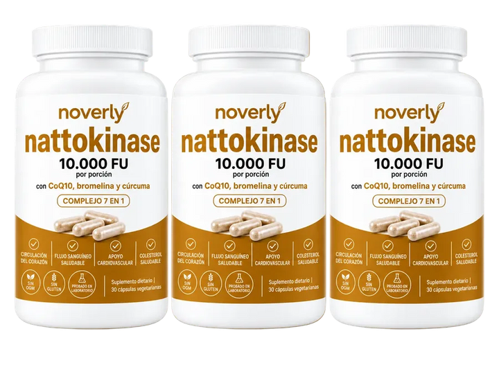 Tres frascos de Nattoquinasa 10.000 FU